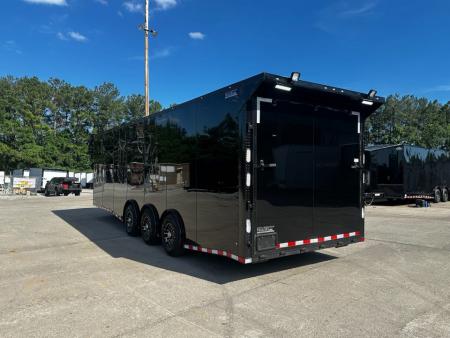 New 2026 Rock Solid Cargo 8.5x28 Race Trailer-Finished Interior- Interior-Triple 7000 TORSIONS -HD RAMP-AWNING -E-TRACK-BOGEY WHEELS