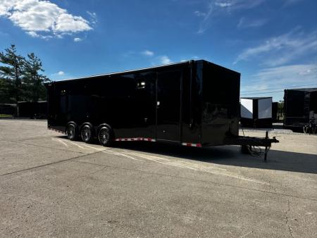 New 2026 Rock Solid Cargo 8.5x28 Race Trailer-Finished Interior- Interior-Triple 7000 TORSIONS -HD RAMP-AWNING -E-TRACK-BOGEY WHEELS