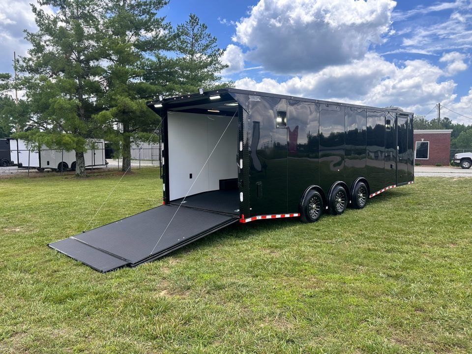 New 2026 Rock Solid Cargo 8.5x28 Race Trailer-Finished Interior-Interior-Triple 7000 TORSIONS -HD RAMP-10" BOGEY WHEELS