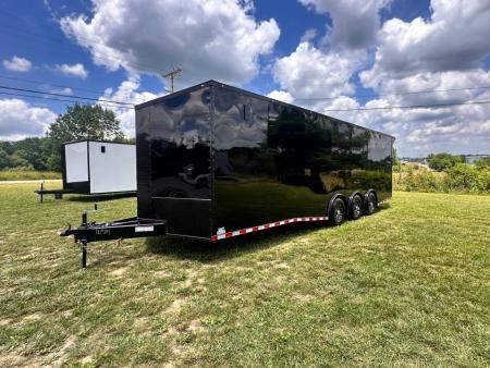 New 2026 Rock Solid Cargo 8.5x28 Race Trailer-Finished Interior-Interior-Triple 7000 TORSIONS -HD RAMP-10" BOGEY WHEELS