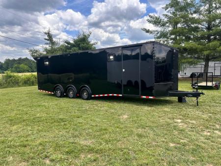 New 2026 Rock Solid Cargo 8.5x28 Race Trailer-Finished Interior-Interior-Triple 7000 TORSIONS -HD RAMP-10" BOGEY WHEELS