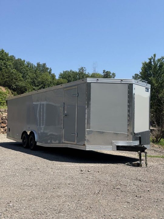 New 2026 Cynergy 2 8.5x28ft Dove Gray/Silver 6ft6 interior height Etrack Cargo / Enclosed Trailer