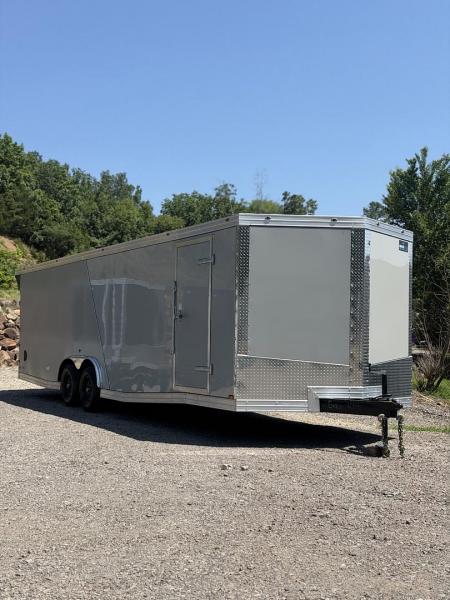 New 2026 Cynergy 2 8.5x28ft Dove Gray/Silver 6ft6 interior height Etrack Cargo / Enclosed Trailer