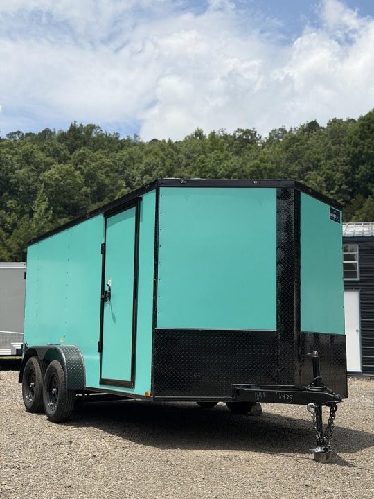 New 2026 Cynergy 2 7x14ft Aqua Blue 6ft interior height Cargo / Enclosed Trailer