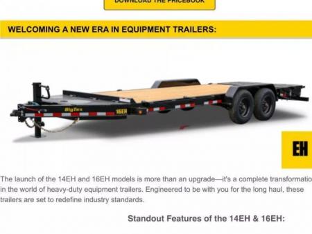 New 2027 Big Tex Trailers 16EH Equipment Trailer