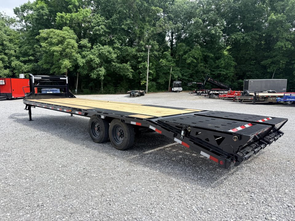 New 2027 PJ Trailers 102X30 GOOSENECK 18K GVWR (MEGA RAMPS) Flatbed Trailer