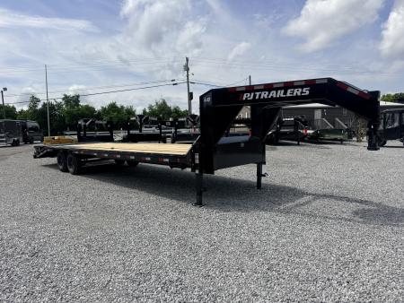 New 2027 PJ Trailers 102X30 GOOSENECK 18K GVWR (MEGA RAMPS) Flatbed Trailer