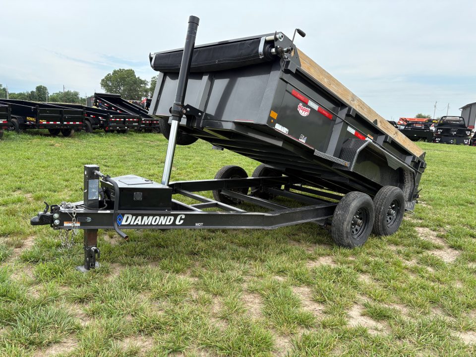 Used 2023 Diamond C 72x12 Tandem 12K Telescopic Dump Trailer W/ Wireless Remote & Solar Panel