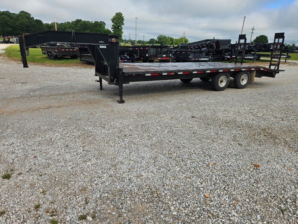 Used 2006 DJTW 102X24 TANDEM LO-PRO GOOSENECK W/STEEL FLOOR 7K TORSION AXLES ALUMINUM WHEELS & STANDUP RAMPS