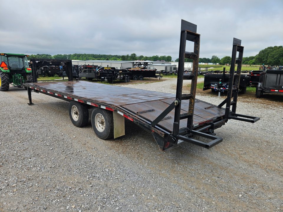 Used 2006 DJTW 102X24 TANDEM LO-PRO GOOSENECK W/STEEL FLOOR 7K TORSION AXLES ALUMINUM WHEELS & STANDUP RAMPS