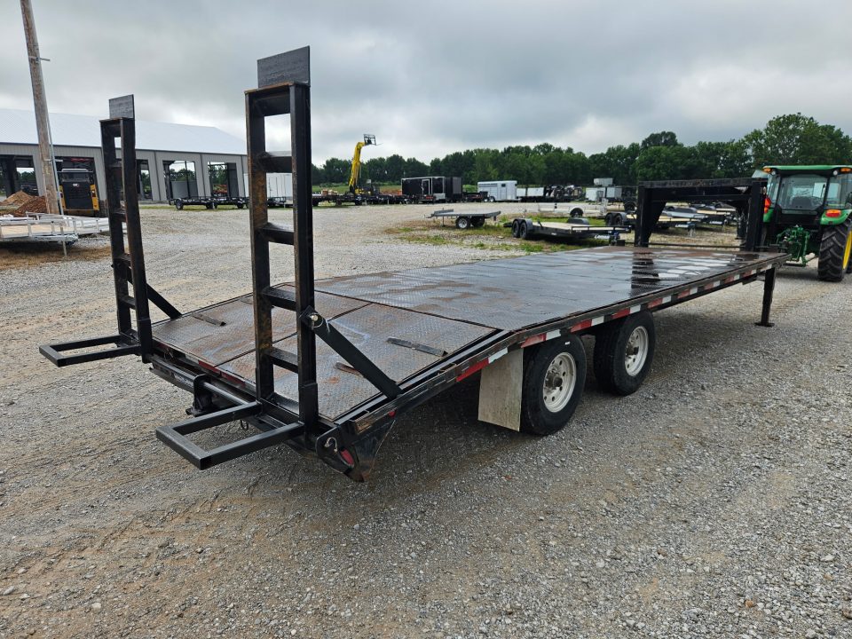 Used 2006 DJTW 102X24 TANDEM LO-PRO GOOSENECK W/STEEL FLOOR 7K TORSION AXLES ALUMINUM WHEELS & STANDUP RAMPS