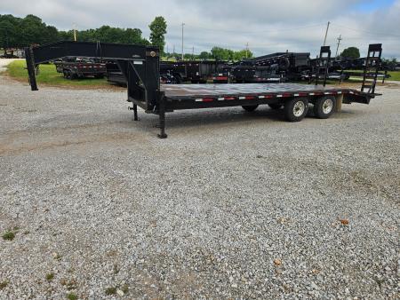 Used 2006 DJTW 102X24 TANDEM LO-PRO GOOSENECK W/STEEL FLOOR 7K TORSION AXLES ALUMINUM WHEELS & STANDUP RAMPS