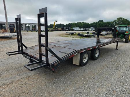 Used 2006 DJTW 102X24 TANDEM LO-PRO GOOSENECK W/STEEL FLOOR 7K TORSION AXLES ALUMINUM WHEELS & STANDUP RAMPS