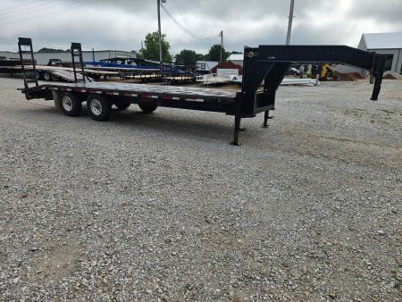 Used 2006 DJTW 102X24 TANDEM LO-PRO GOOSENECK W/STEEL FLOOR 7K TORSION AXLES ALUMINUM WHEELS & STANDUP RAMPS