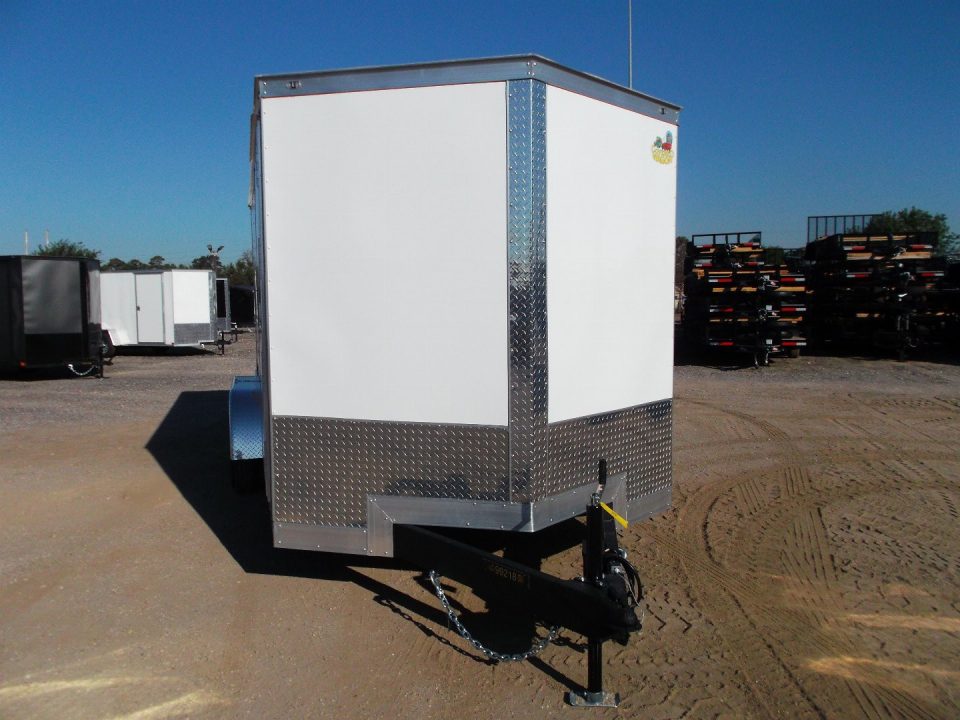 New 2026 Covered Wagon Trailers 7x16 Cargo Trailer / Enclosed Trailer / 7ft Interior / Double Barn Doors / 48" RV Side Door / LED's / .080 White Poly Core