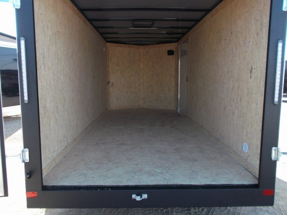 New 2026 Covered Wagon Trailers 7x16 Cargo Trailer / Enclosed Trailer / 7ft Interior / Double Barn Doors / 48" RV Side Door / LED's / .080 White Poly Core