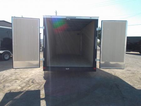 New 2026 Covered Wagon Trailers 7x16 Cargo Trailer / Enclosed Trailer / 7ft Interior / Double Barn Doors / 48" RV Side Door / LED's / .080 White Poly Core