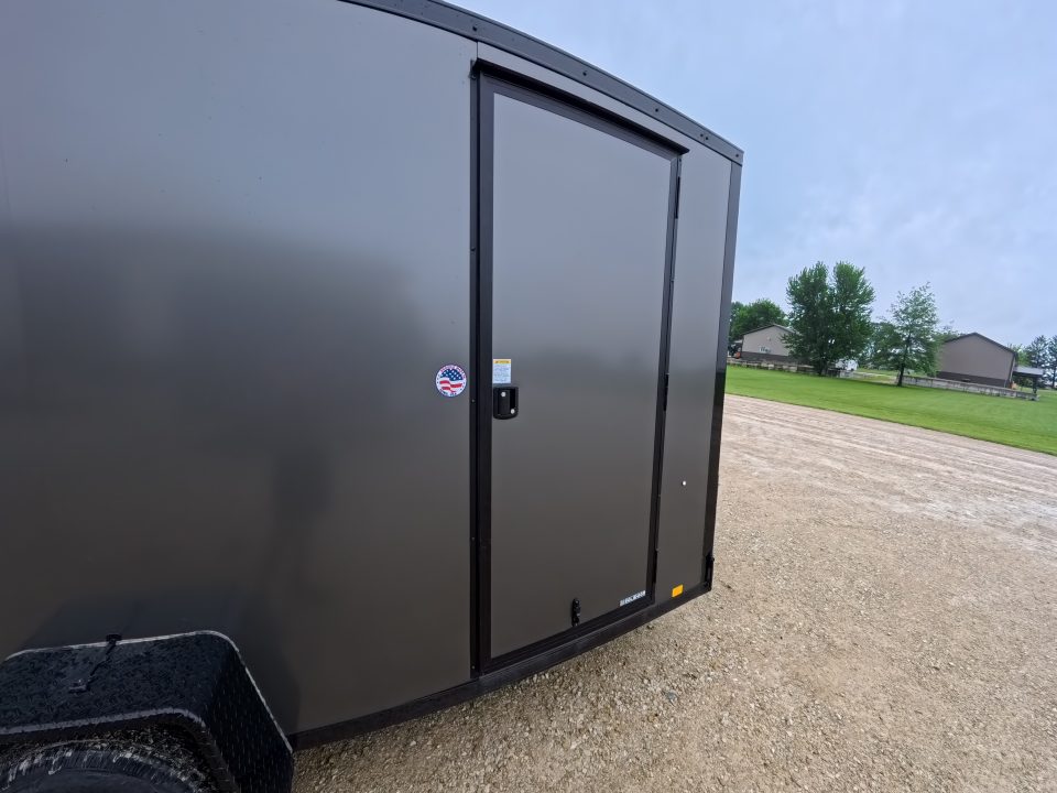 New 2026 Formula Trailers 6' x 12' x 6'6" Charcoal with Black Trim Traverse Flat Top V-Nose with 3K GVWR, ST205/75 R 15 Tires, Rear Flare w/ LED Load Light , Ramp Extension