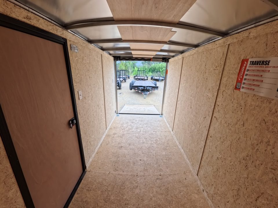 New 2026 Formula Trailers 6' x 12' x 6'6" Charcoal with Black Trim Traverse Flat Top V-Nose with 3K GVWR, ST205/75 R 15 Tires, Rear Flare w/ LED Load Light , Ramp Extension