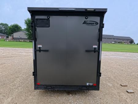 New 2026 Formula Trailers 6' x 12' x 6'6" Charcoal with Black Trim Traverse Flat Top V-Nose with 3K GVWR, ST205/75 R 15 Tires, Rear Flare w/ LED Load Light , Ramp Extension