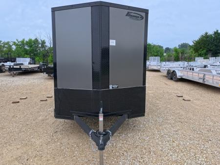 New 2026 Formula Trailers 6' x 12' x 6'6" Charcoal with Black Trim Traverse Flat Top V-Nose with 3K GVWR, ST205/75 R 15 Tires, Rear Flare w/ LED Load Light , Ramp Extension