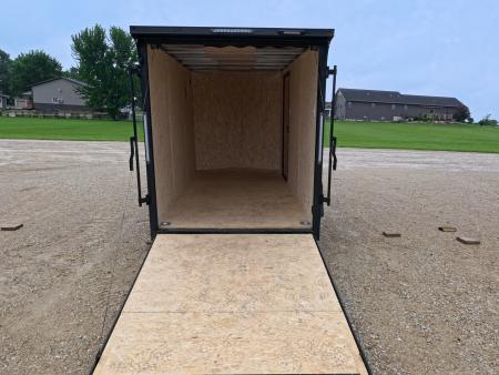 New 2026 Formula Trailers 6' x 12' x 6'6" Charcoal with Black Trim Traverse Flat Top V-Nose with 3K GVWR, ST205/75 R 15 Tires, Rear Flare w/ LED Load Light , Ramp Extension