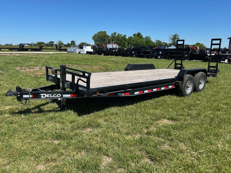 Used 2018 Delco 83x22 Tandem 14K Equipment Trailer w/ 2' Dove & Standup Ramps
