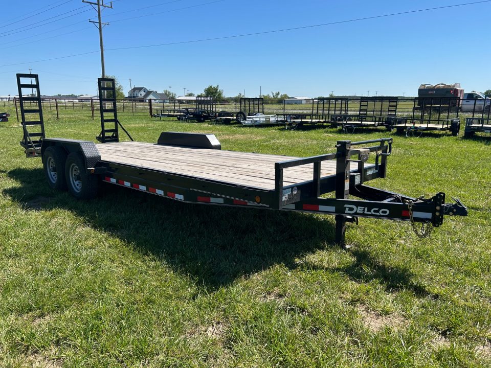 Used 2018 Delco 83x22 Tandem 14K Equipment Trailer w/ 2' Dove & Standup Ramps