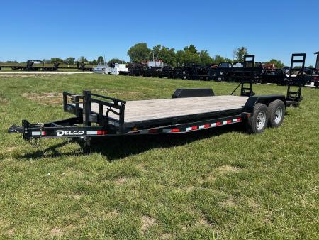 Used 2018 Delco 83x22 Tandem 14K Equipment Trailer w/ 2' Dove & Standup Ramps