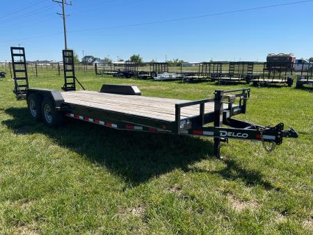 Used 2018 Delco 83x22 Tandem 14K Equipment Trailer w/ 2' Dove & Standup Ramps