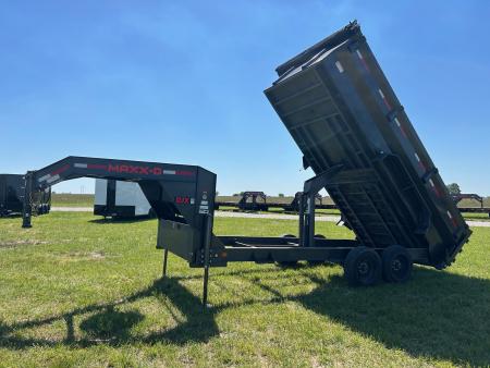 Used 2023 MAXX-D 83x16 Tandem 14K GN Dump w/ 8K Axles, Hydraulic Jacks, & Flare Sides
