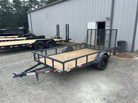 New 2026 Down 2 Earth Trailers 76X12 Utility Trailer, with Tube Top Rail & Spring assist Gate