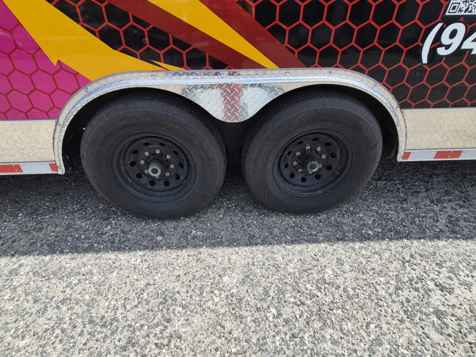 Used 2025 All World Trailers 8.5x22 Tandem Axle Toy Hauler Trailer with Restroom & Shower | Enclosed Cargo Trailer Cargo / Enclosed Trailer