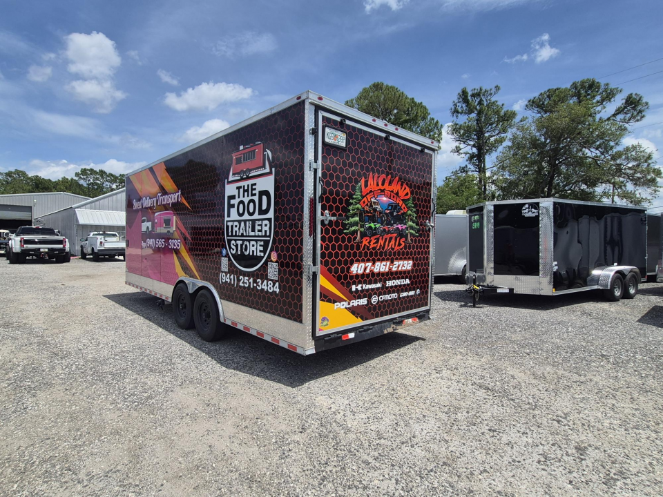 Used 2025 All World Trailers 8.5x22 Tandem Axle Toy Hauler Trailer with Restroom & Shower | Enclosed Cargo Trailer Cargo / Enclosed Trailer