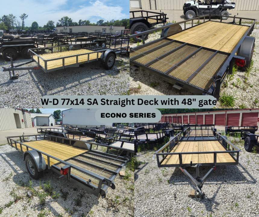 New 2026 WD Trailers 77x14 SA, Straight deck with 48" gate, 3.5K axle, ECONO Series Utility Trailer