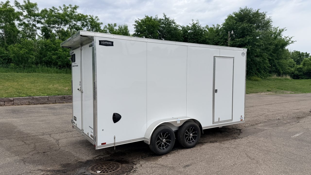 New Lightning 7x16 Aluminum Enclosed Trailer - Double Doors!