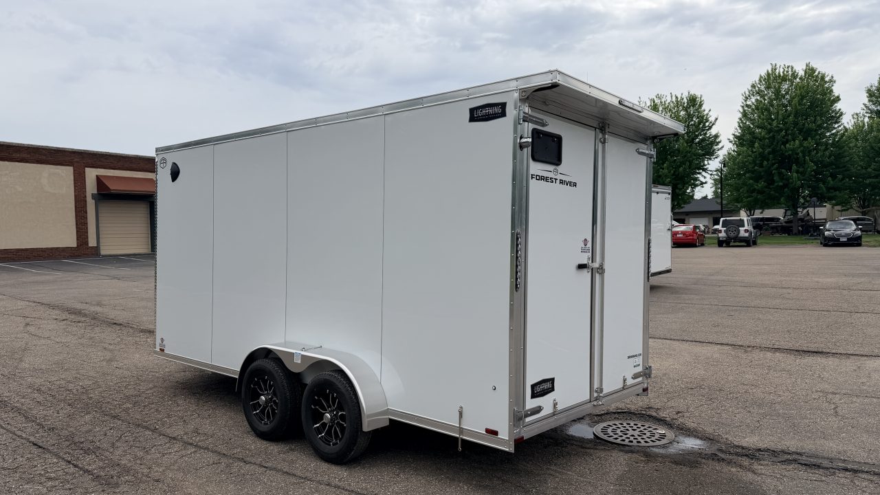 New Lightning 7x16 Aluminum Enclosed Trailer - Double Doors!
