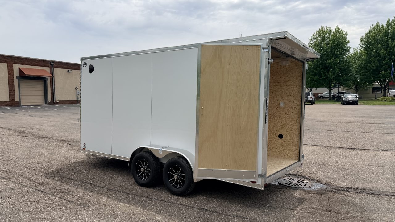 New Lightning 7x16 Aluminum Enclosed Trailer - Double Doors!