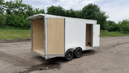 New Lightning 7x16 Aluminum Enclosed Trailer - Double Doors!