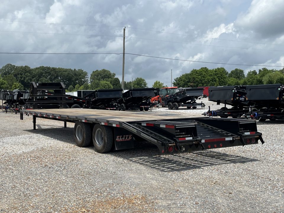 Used 2021 Elite 102"X32' 22.5K GVWR Gooseneck Flatbed Trailer