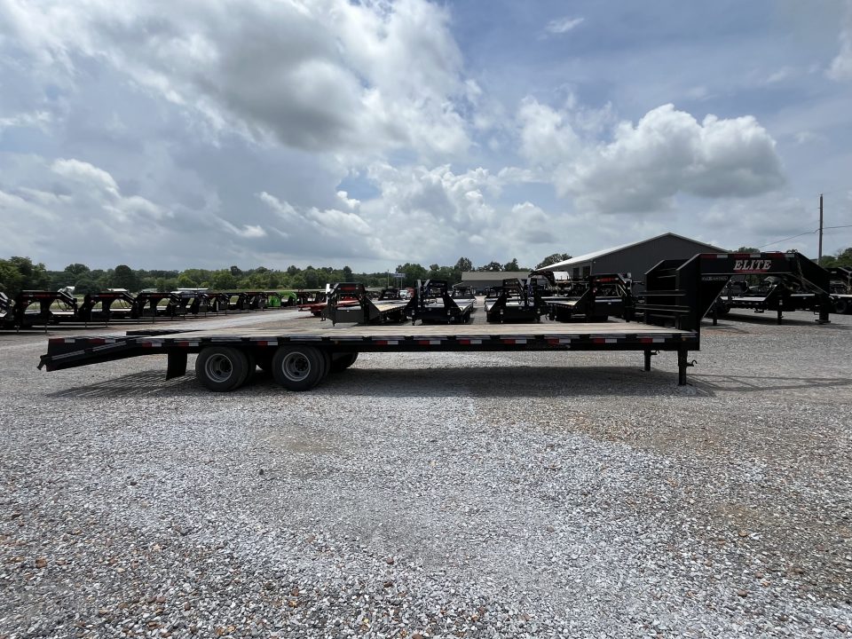 Used 2021 Elite 102"X32' 22.5K GVWR Gooseneck Flatbed Trailer