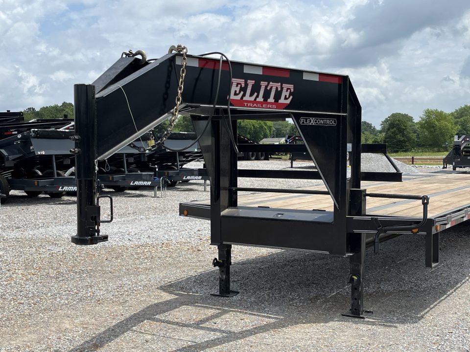 Used 2021 Elite 102"X32' 22.5K GVWR Gooseneck Flatbed Trailer