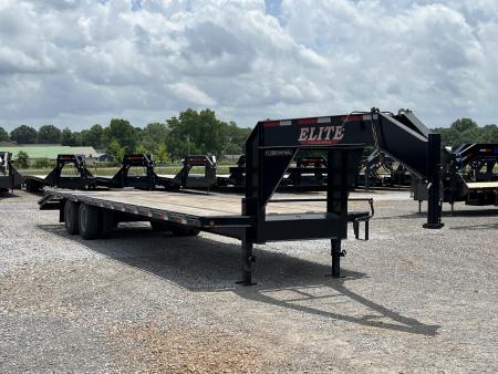 Used 2021 Elite 102"X32' 22.5K GVWR Gooseneck Flatbed Trailer