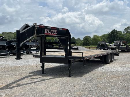 Used 2021 Elite 102"X32' 22.5K GVWR Gooseneck Flatbed Trailer