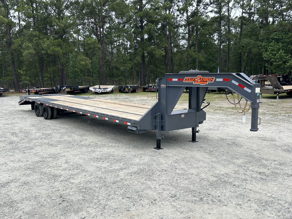 New 2026 Down 2 Earth 8.5x40 Flatbed Trailer, Hot Shot, 35ft Deck + 5ft Dovetail with Maxx Ramps