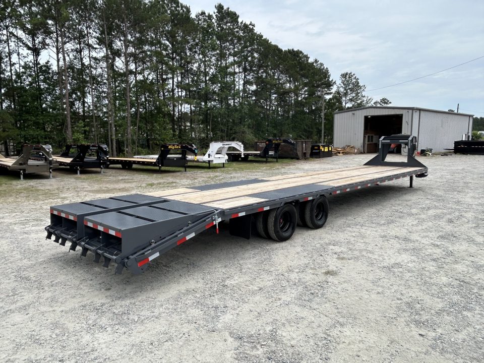 New 2026 Down 2 Earth 8.5x40 Flatbed Trailer, Hot Shot, 35ft Deck + 5ft Dovetail with Maxx Ramps