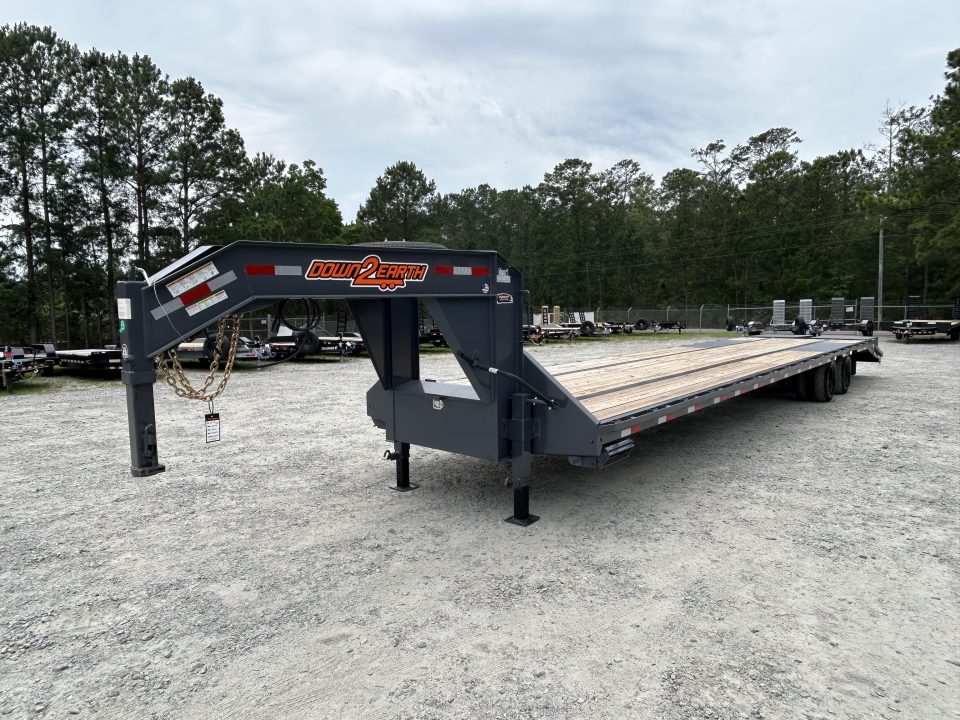 New 2026 Down 2 Earth 8.5x40 Flatbed Trailer, Hot Shot, 35ft Deck + 5ft Dovetail with Maxx Ramps