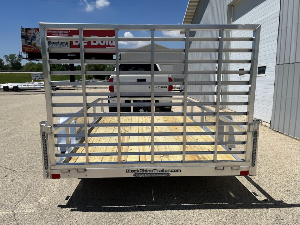 New 2026 Black Rhino Aluminum 81"x12' EXS712 w/ Wood Deck Utility Trailer