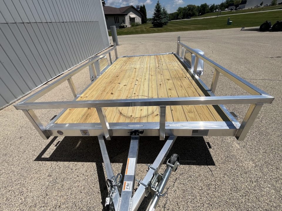 New 2026 Black Rhino Aluminum 81"x12' EXS712 w/ Wood Deck Utility Trailer