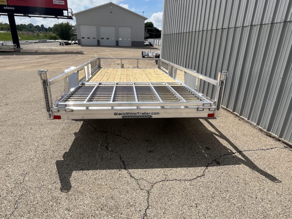 New 2026 Black Rhino 5K GVWR Aluminum 81"x168" EXS714-5k w/ Side Load Ramps, Wood Deck & Brakes Utility Trailer